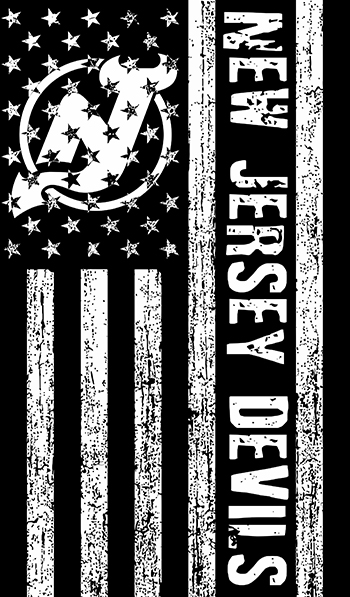 New Jersey Devils Black And White American Flag logo iron on paper